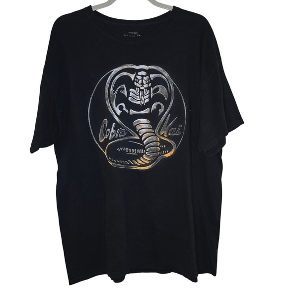 Cobra Kai Other - Cobra Kai Karate Kid Black Graphic Tee Cobra Snake Martial Arts Shirt.